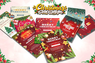 design custom christmas, new year and holiday greeting cards