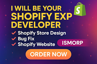 be your shopify expert developer, shopify store design, bug fix, shopify website