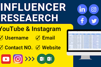 find instagram and youtube influencer leads for email marketing