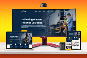 design logistics website for trucking dispatch freight cargo delivery transport
