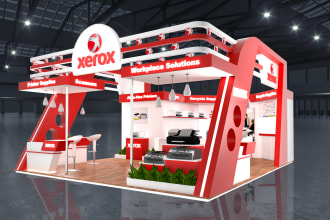 design a 3d exhibition, stand, kiosk, booth, trade show