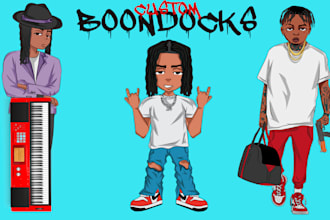 draw a boondocks cartoon style of your picture, cartoon TV