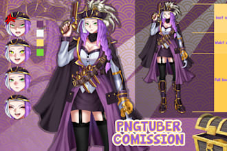 draw anime style costume pngtuber avatar or vtuber ready to use