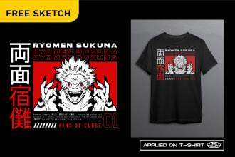create an urban streetwear style anime tshirt