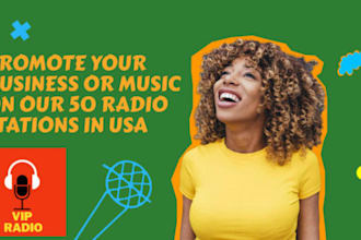 promote your business or music on our 50 radio stations in the USA