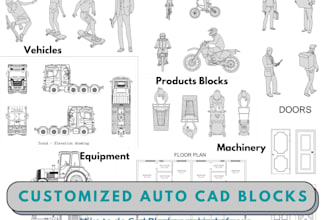 draw anything in sketch and line art cad block in to autocad