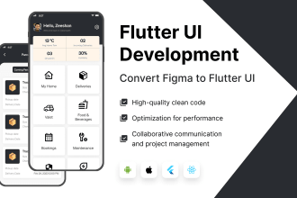 develop flutter UI for both android and ios covert figma to flutter UI