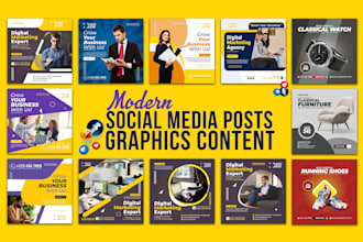 create modern social media posts and graphics content