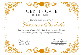 design award certificate, diploma certificate, gift design
