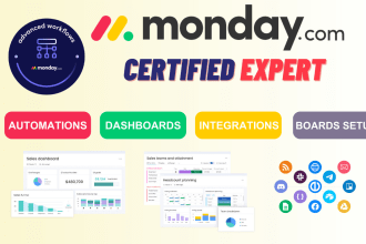 setup monday for project management, CRM with automation