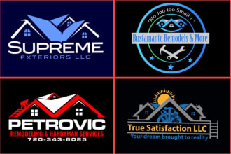 design creative home, handyman, home renovation logo