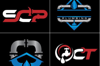design unique and creative plumbing, cleaning, hvac logo