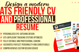 design a modern ats friendly CV and professional resume