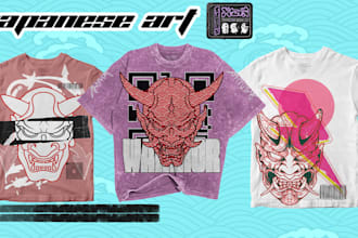 do japanese anime manga illustration  for t shirt  streetwear