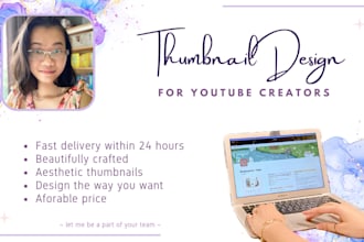 design aesthetic youtube thumbnails in 24 hours