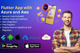 develop flutter app with azure and aws