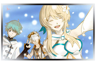 draw custom anime style characters fanart or original