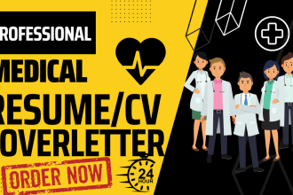 provide medical, healthcare CV resume  and cover letter writing service