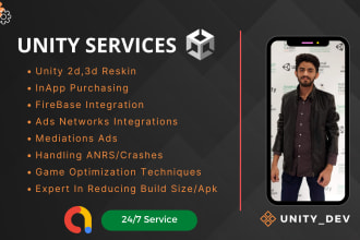 integrate ads, firebase and inapp purchase in unity game