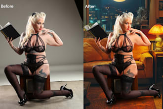do portrait retouch, beauty retouching, and high end model retouching