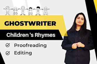 exceptionally write ghostwrite your childrens kids rhyming story or poem poetry