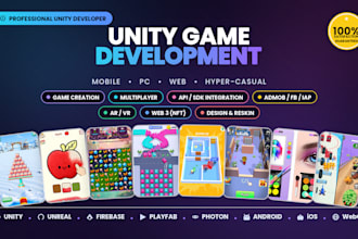 do unity game development for 2d 3d mobile pc web games