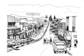 hand draw detailed architectural and urban sketches