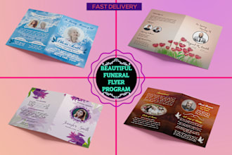 do event, funeral flyer, obituary and program in 3hrs