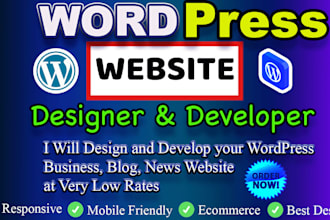 build wordpress website design, business website at very low cost