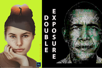 do double exposure for images and poster