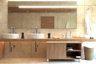 be your bathroom designer, do bathroom design in 3d and realistic render