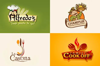 design high quality excellent food, sweet, restaurant logo