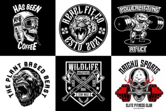 design outstanding skull, retro, veteran, vintage logo