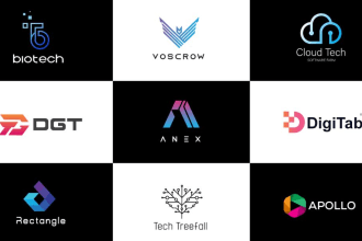 design outstanding technology, startup, security logo