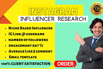 do profesionally instagram influncer research for your niche