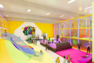 create 3d designs for indoor playgrounds and outdoor spaces