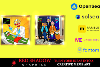 design nft meme art along with minting website and smart contract