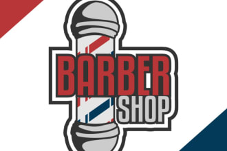create high quality barber shop logo for your business