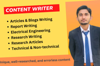 do electrical research technical content and blog writing