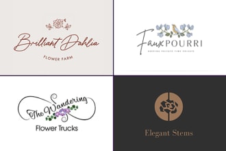 make botanical floral, hand drawn, minimal, celestial logo