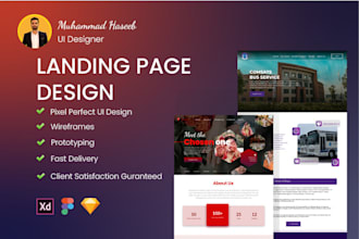 make modern ui ux design landing page on figma