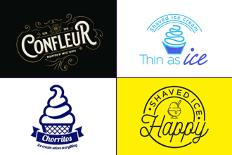 do candy desserts ice cream drinks bar fast food logo design