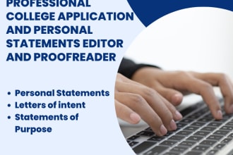 professionally edit applications and personal statements