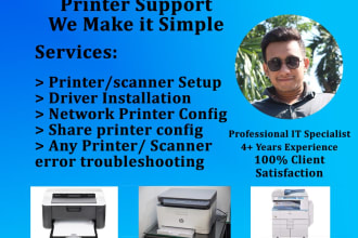 install configure printer scanner driver and troubleshoot printer scanner issue