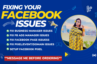 setup and fix facebook ad manager or business manager,fb page issues
