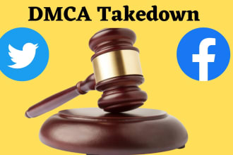 takedown report and removed facebook and twitter infringing content under dmca