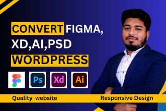 convert psd xd html figma to wordpress using elementor