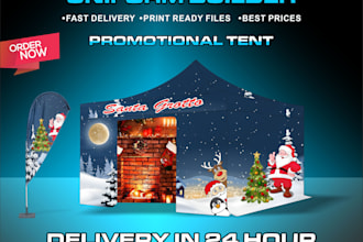design promotional tent, feather flag, and canopy tent