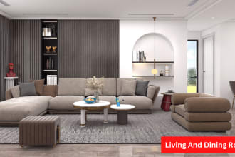 do design or render realistic home decor 3d interior design in 4k