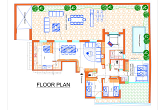 design autocad 2d architectural floor plan